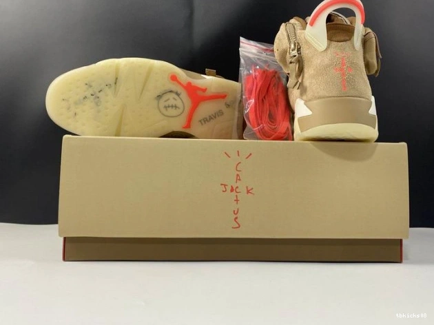 Rep TBkick British Khaki Retro 6 Scott Travis Jordan Air DH0690-200 0825
